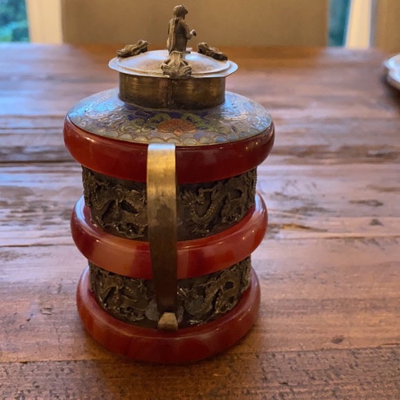 Antique exquisite design dragon & monkey red jade - Picture 6 of 15